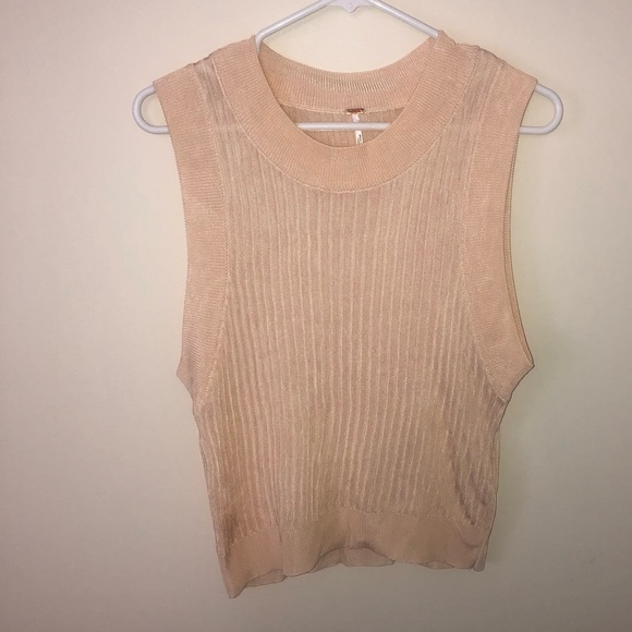 Free People Tops - NWOT Free People Ribbed Cream Tank Top